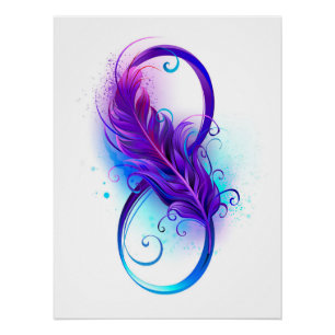 Poster Infinity with purple feather