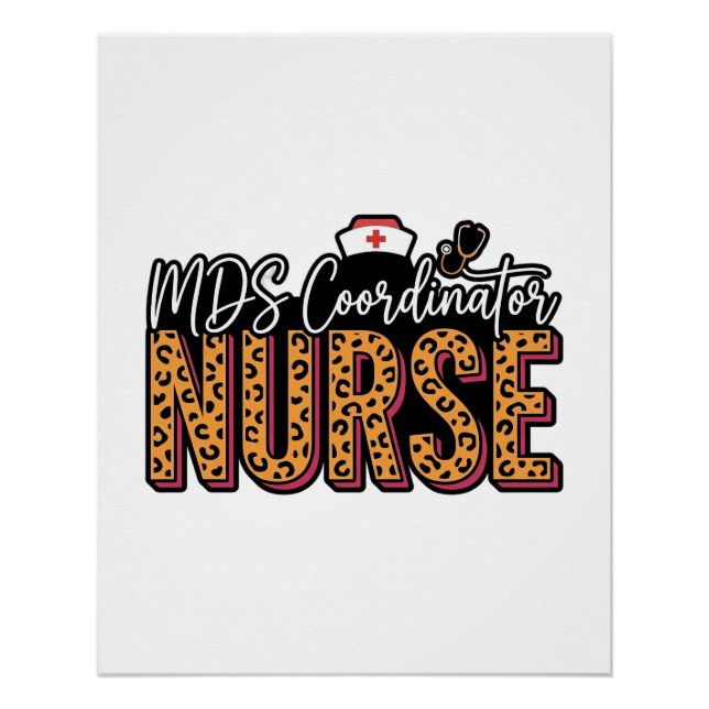 Poster Infirmière coordinatrice MDS Design de chemise vin (Devant)
