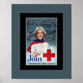 Poster Infirmière de la Croix-Rouge de la Seconde Guerre 
