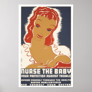 Poster Infirmière du bébé