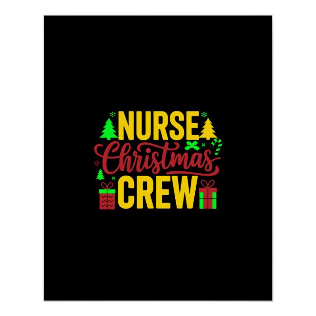 Poster Infirmière Noël Crew Art numérique Design (Devant)