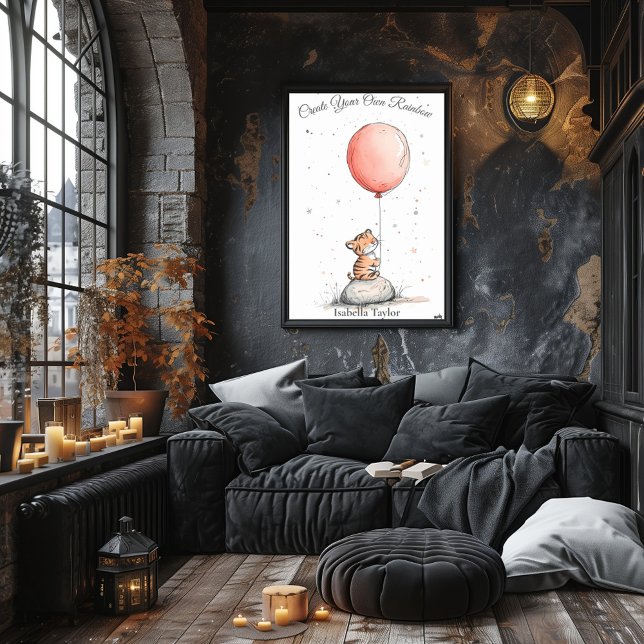 Poster Infirmière personnalisée - Tiger Cub & Red Balloon (Créateur téléchargé)