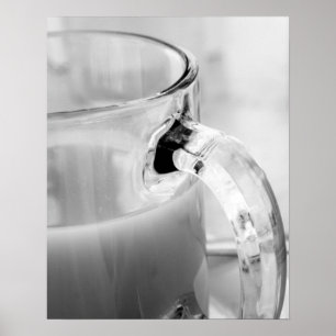 Poster Infrarouge, Noir & Blanc, tasse, verre, café,