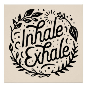 Poster Inhale exhale santé mentale pleine conscience cita