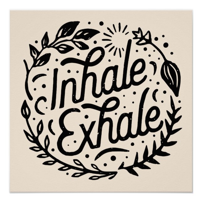 Poster Inhale exhale santé mentale pleine conscience cita (Devant)