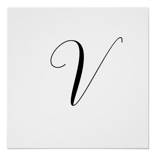 Poster Initiale de monogramme personnalisé script (Devant)