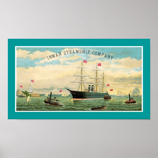 Poster Inman Steamship Company (Devant)