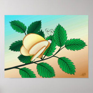 Poster Insectes de verre - Pain et papillon