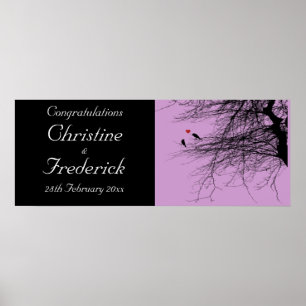 Poster Inséparables, bannière mariage décorative