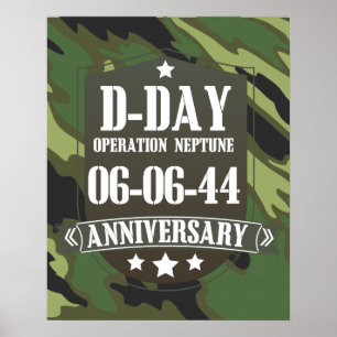 Poster Insigne anniversaire du jour J avec camouflage