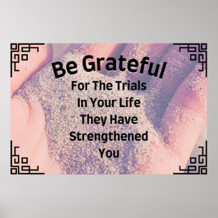 Poster inspirant d'art mural "Be Grateful"