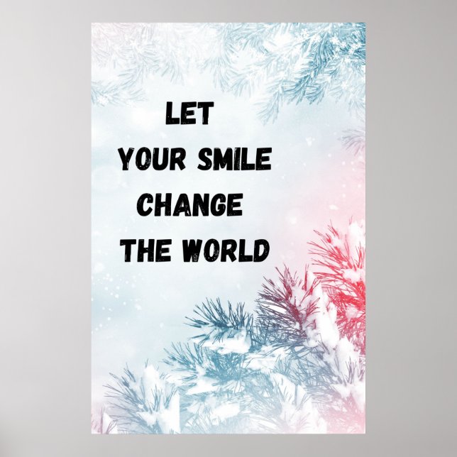 Poster inspirant d'art mural "Change the World" (Devant)