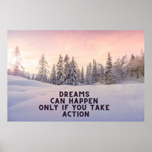 Poster inspirant d'art mural "Dreams can Happen"