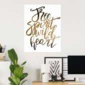 Poster inspirant "Free Spirit, Wild Heart" (Home Office)