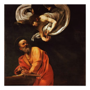 Poster Inspiration Saint Matthew Caravaggio peinture art