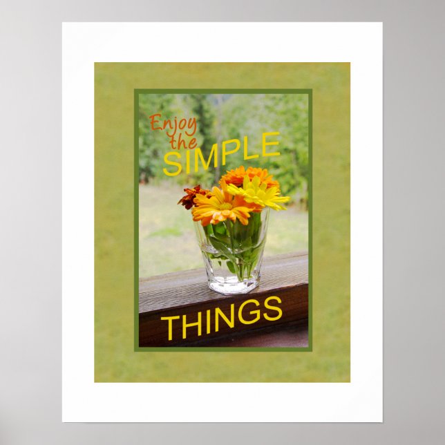 Poster Inspiration Simplicité Coupe de Marguerites dans d (Devant)
