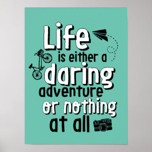 Poster Inspiration Vie audacieuse Devis d'aventure