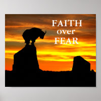 Poster Inspirational Faith Over Fear