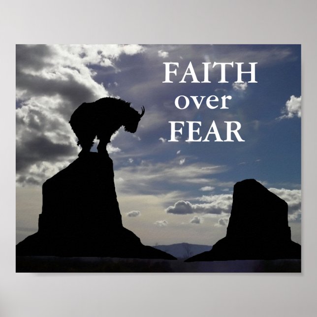 Poster Inspirational Faith Over Fear (Devant)