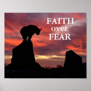 Poster Inspirational Faith Over Fear