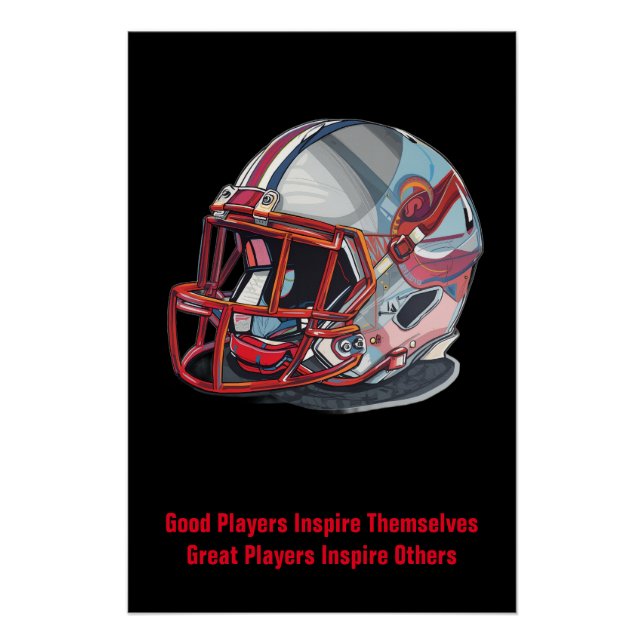 Poster Inspirational Good Players Pop Art Football Helmet (Devant)