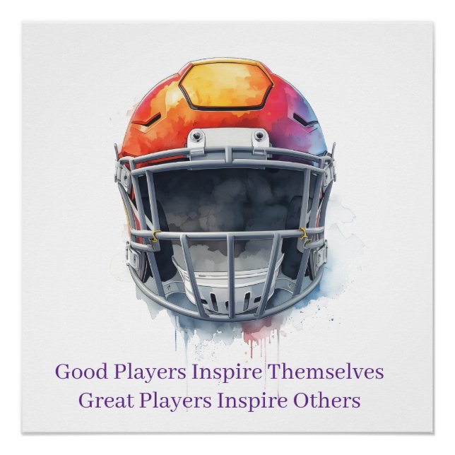 Poster Inspirational Motivational Football Helmet  (Devant)