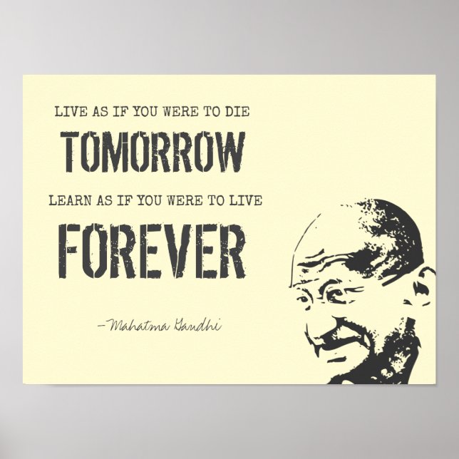 Poster inspiré Gandhi Citation Art (Devant)