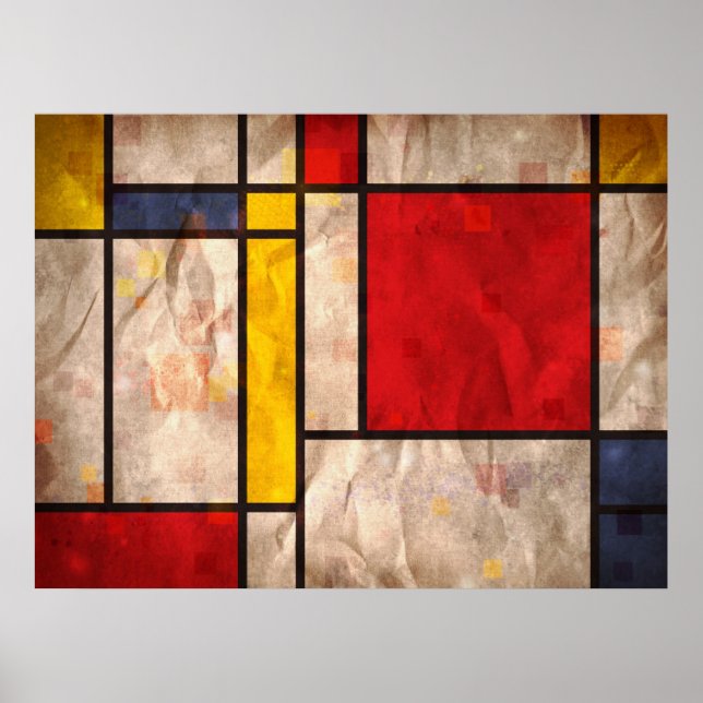 Poster Inspiré par Mondrian (Devant)