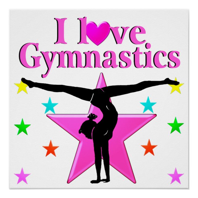 POSTER INSPIRER I LOVE GYMNASTICS DESIGN (Devant)