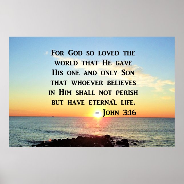 POSTER INSPIRING JOHN 3:16 CONCEPTION DE PHOTO DE LEVER (Devant)