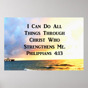 POSTER INSPIRING PHILIPPIANS 4:13 SCRIPTURE VERSE