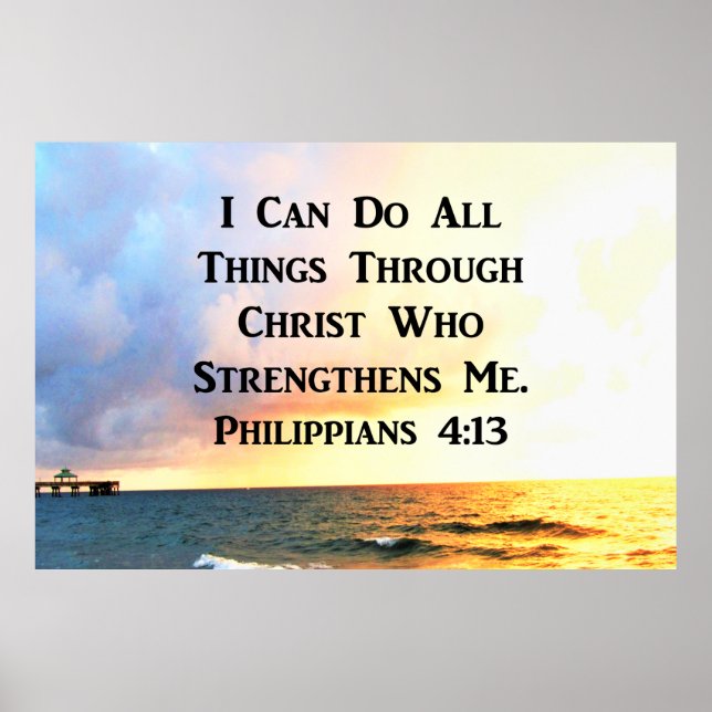 POSTER INSPIRING PHILIPPIANS 4:13 SCRIPTURE VERSE (Devant)