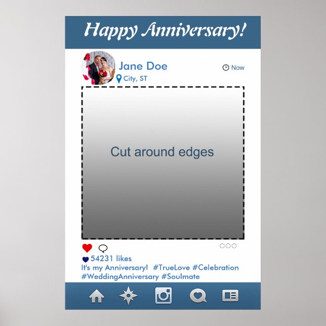 Poster Instagram Photo Booth Party Prop Frame Anniversair (Devant)