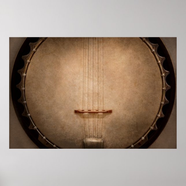 Poster Instrument à cordes - J'adore le banjo (Devant)