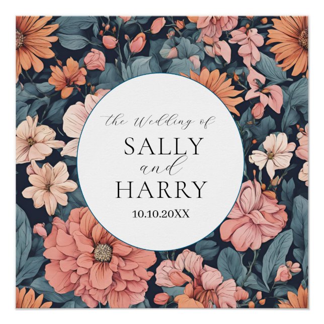 Poster Intemporel : Mariage de Rose Vintage (Devant)