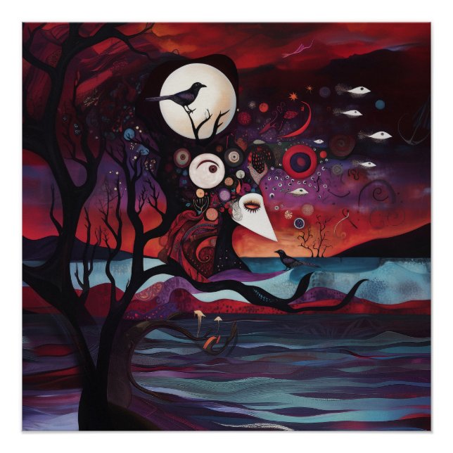 Poster Intention manifeste Witchy AI Art Semi-brillant (Devant)