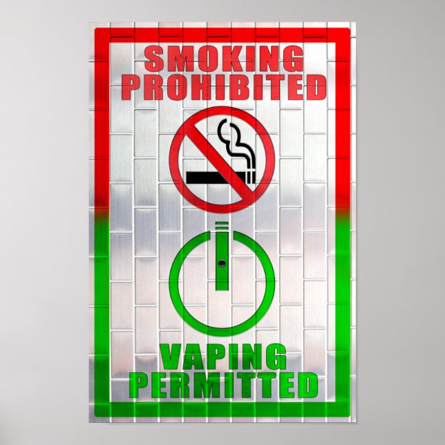 Poster interdit de fumer, Vaping autorisé (Devant)