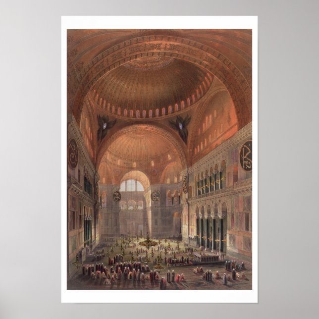 Poster Intérieur de Haghia Sophia, Constantinople, pub. 1 (Devant)
