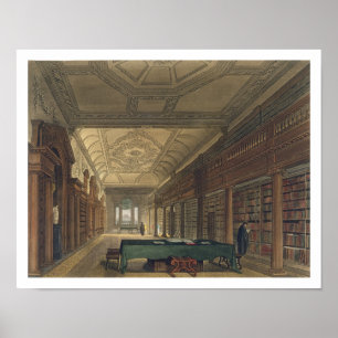Poster Intérieur de la bibliothèque de l'église du