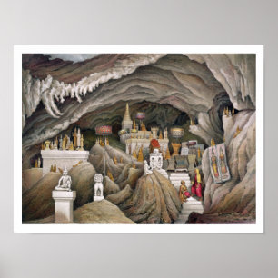 Poster Intérieur de la grotte de Nam Hou, les Laotiens,
