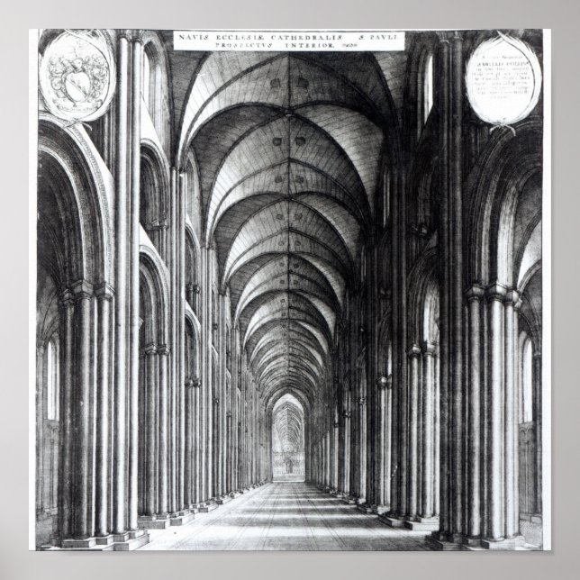Poster Intérieur de la nef de Saint Paul, 1658 (Devant)