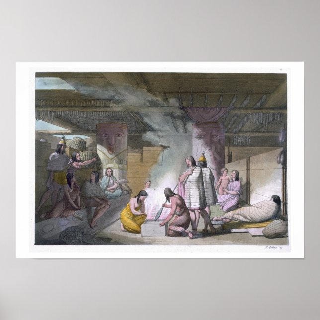 Poster Intérieur de la tribu Nootka cabine, de 'Le Costum (Devant)