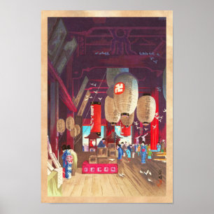 Poster Intérieur de temple Narazaki Eisho d'Asakusa