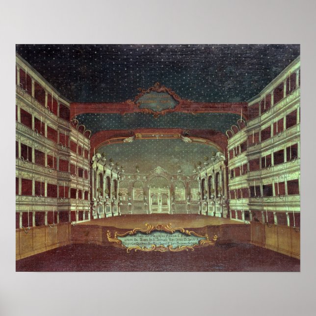 Poster Intérieur du Théâtre San Samuele, Venise (Devant)