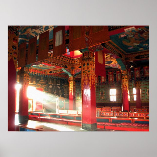 Poster Intérieur d'un monastère bouddhiste tibétain (Devant)