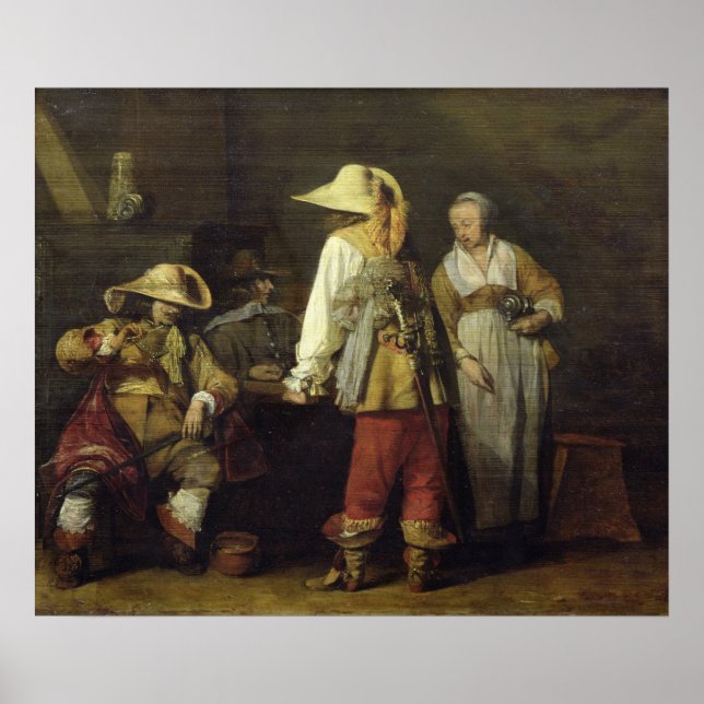 Poster Intérieur d'une auberge, 1636 (Devant)