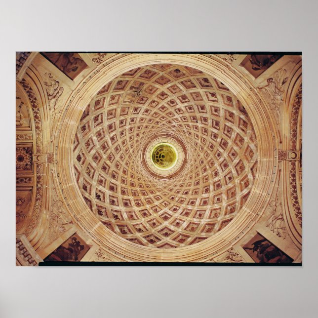 Poster Interior view of the cupola in the chapel (Devant)
