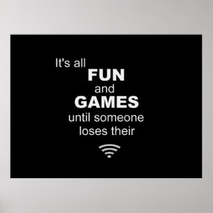 Poster Internet WiFi perdu - Noir