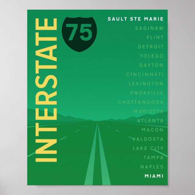 Poster Interstate 75 (I-75) (Vert) (Devant)