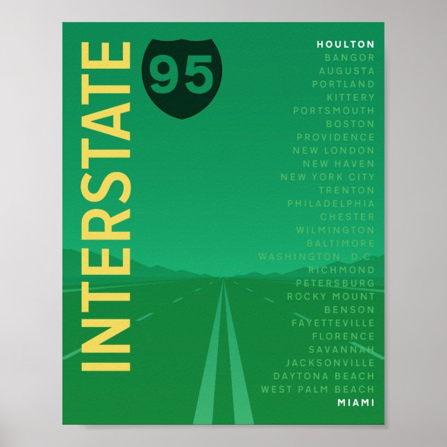 Poster Interstate 95 (I-95) (Vert) (Devant)
